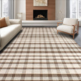 Ultra Soft Area Rug, Non Slip, Stain Resistant, Washable Area Rugs for Living Room, Bedroom, Stylish Contemporary Checkerboard Style(Brown)