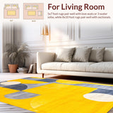 Ultra Soft Area Rug, Non Slip, Stain Resistant, Washable Area Rugs for Living Room, Bedroom, Modern Abstract Yellow Aesthetic Vibe(Yellow)