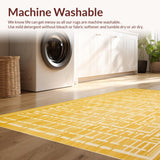Ultra Soft Area Rug, Non Slip, Stain Resistant, Washable Area Rugs for Living Room, Bedroom, Beige Yellow Modern Area(Yellow)