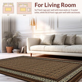 Ultra Soft Area Rug, Non Slip, Stain Resistant, Washable Area Rugs for Living Room, Bedroom, Stylish Dynamic Leopard Texture Blend(Brown)
