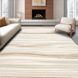 Ultra Soft Area Rug, Non Slip, Stain Resistant, Washable Area Rugs for Living Room, Bedroom, Luxe Beige Floor Undulating Waves for Serene Home(Beige)
