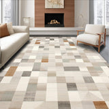 Modern Patchwork with Abstract Geometric Shapes(Beige)