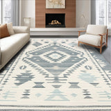 Ultra Soft Area Rug, Non Slip, Stain Resistant, Washable Area Rugs for Living Room, Bedroom, Elegant Minimalist Lattice Pattern(Gray)