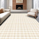 Ultra Soft Area Rug, Non Slip, Stain Resistant, Washable Area Rugs for Living Room, Bedroom, Retro Checkerboard Area with Beige Geometric Grid and Eclectic Accents(Beige)
