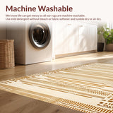 Ultra Soft Area Rug, Non Slip, Stain Resistant, Washable Area Rugs for Living Room, Bedroom, Rustic Vintage Diamond Pattern(Beige)