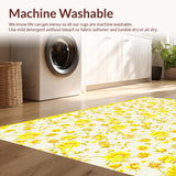 Ultra Soft Area Rug, Non Slip, Stain Resistant, Washable Area Rugs for Living Room, Bedroom, Delightful Petal Inspired Design(Yellow)