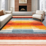Ultra Soft Area Rug, Non Slip, Stain Resistant, Washable Area Rugs for Living Room, Bedroom, Contemporary Colorful Ogee Pattern(Orange)