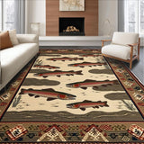 Ultra Soft Area Rug, Non Slip, Stain Resistant, Washable Area Rugs for Living Room, Bedroom, Rustic Earthy Animal Print(Beige)