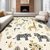 Ultra Soft Area Rug, Non Slip, Stain Resistant, Washable Area Rugs for Living Room, Bedroom, Charming Animal Themed Area Suitable for Boys Play Spaces(Beige)