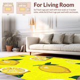 Ultra Soft Area Rug, Non Slip, Stain Resistant, Washable Area Rugs for Living Room, Bedroom, Bright Tropical Fruit Theme(Yellow)