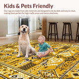 Ultra Soft Area Rug, Non Slip, Stain Resistant, Washable Area Rugs for Living Room, Bedroom, Warm Earthy Tone Addition(Yellow)