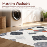 Ultra Soft Area Rug, Non Slip, Stain Resistant, Washable Area Rugs for Living Room, Bedroom, Vibrant Boho Striped Pattern(Gray)