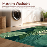 Ultra Soft Area Rug, Non Slip, Stain Resistant, Washable Area Rugs for Living Room, Bedroom, Elegant Green Botanical Aesthetic(Green)