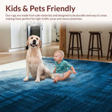 Ultra Soft Area Rug, Non Slip, Stain Resistant, Washable Area Rugs for Living Room, Bedroom, Serene Misty Forest Aesthetic(Blue)