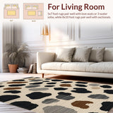 Ultra Soft Area Rug, Non Slip, Stain Resistant, Washable Area Rugs for Living Room, Bedroom, Unique Soft Toned Animal Aesthetic(Beige)