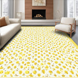 Ultra Soft Area Rug, Non Slip, Stain Resistant, Washable Area Rugs for Living Room, Bedroom, Delicate Petal Accents in Minimalist Style(Yellow)