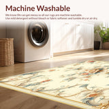 Ultra Soft Area Rug, Non Slip, Stain Resistant, Washable Area Rugs for Living Room, Bedroom, Traditional Blossom Area Featuring Ornate Medallion and Subtle Beige Palette(Ivory)