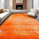 Ultra Soft Area Rug, Non Slip, Stain Resistant, Washable Area Rugs for Living Room, Bedroom, Artful Fluid Design with Vibrancy(Orange)