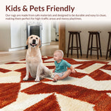 Ultra Soft Area Rug, Non Slip, Stain Resistant, Washable Area Rugs for Living Room, Bedroom, Soft Geometric Nursery Rug in Warm Tones(Brown)