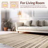 Ultra Soft Area Rug, Non Slip, Stain Resistant, Washable Area Rugs for Living Room, Bedroom, Subtle Earthy Tones with Depth(Beige)