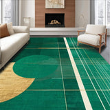 Ultra Soft Area Rug, Non Slip, Stain Resistant, Washable Area Rugs for Living Room, Bedroom, Artistic Emerald Green Trellis Style(Green)