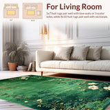 Ultra Soft Area Rug, Non Slip, Stain Resistant, Washable Area Rugs for Living Room, Bedroom, Botanical Non-Slip Door Mat for Kitchen and Bedroom(Green)