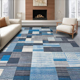 Ultra Soft Area Rug, Non Slip, Stain Resistant, Washable Area Rugs for Living Room, Bedroom, Elegant Abstract Swirl Composition(Blue)