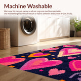 Ultra Soft Area Rug, Non Slip, Stain Resistant, Washable Area Rugs for Living Room, Bedroom, Vivid Whimsical Pink Color Splash(Purple)