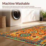 Ultra Soft Area Rug, Non Slip, Stain Resistant, Washable Area Rugs for Living Room, Bedroom, Contemporary Colorful Abstract Design(Orange)