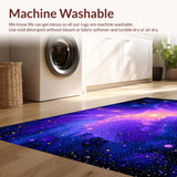 Ultra Soft Area Rug, Non Slip, Stain Resistant, Washable Area Rugs for Living Room, Bedroom, Lively Solar System Theme(Purple)