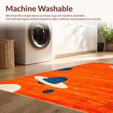 Ultra Soft Area Rug, Non Slip, Stain Resistant, Washable Area Rugs for Living Room, Bedroom, Vibrant Cosmic Educational Cushion(Orange)