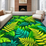 Ultra Soft Area Rug, Non Slip, Stain Resistant, Washable Area Rugs for Living Room, Bedroom, Quirky Abstract Floral Arrangement(Green)