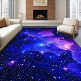 Ultra Soft Area Rug, Non Slip, Stain Resistant, Washable Area Rugs for Living Room, Bedroom, Stellar Cosmic Colorful Motif(Blue)