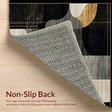Ultra Soft Area Rug, Non Slip, Stain Resistant, Washable Area Rugs for Living Room, Bedroom, Elegant Textured Layered Motif(Gray)