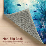 Ultra Soft Area Rug, Non Slip, Stain Resistant, Washable Area Rugs for Living Room, Bedroom, Ocean Dreams Rug Whimsical Sea Life Floor Mat(Blue)