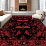Ultra Soft Area Rug, Non Slip, Stain Resistant, Washable Area Rugs for Living Room, Bedroom, Gothic Silhouette Bat Aesthetic(Black)