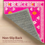 Charming Pink and White Textile Print(Pink)