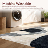 Ultra Soft Area Rug, Non Slip, Stain Resistant, Washable Area Rugs for Living Room, Bedroom, Global-Inspired Ivory Black Living Room Stain-Resistant Rug(Beige)