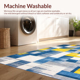 Ultra Soft Area Rug, Non Slip, Stain Resistant, Washable Area Rugs for Living Room, Bedroom, Expressive Multihued Artistic Texture(Blue)