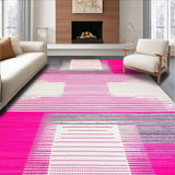Ultra Soft Area Rug, Non Slip, Stain Resistant, Washable Area Rugs for Living Room, Bedroom, Shaped Faux Hide Charm(Pink)