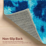 Ultra Soft Area Rug, Non Slip, Stain Resistant, Washable Area Rugs for Living Room, Bedroom, Tie-Dyed Dark Blue Shag Rug for Modern Living Rooms(Blue)