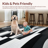 Ultra Soft Area Rug, Non Slip, Stain Resistant, Washable Area Rugs for Living Room, Bedroom, Contemporary Black White Area Rug Stylish Carpet(Black)