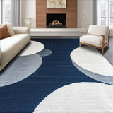 Ultra Soft Area Rug, Non Slip, Stain Resistant, Washable Area Rugs for Living Room, Bedroom, Elegant Navy Floral Motif(Blue)