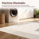 Ultra Soft Area Rug, Non Slip, Stain Resistant, Washable Area Rugs for Living Room, Bedroom, Sophisticated Warm Toned Accent(Beige)