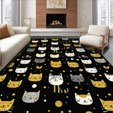 Ultra Soft Area Rug, Non Slip, Stain Resistant, Washable Area Rugs for Living Room, Bedroom, Rustic Black Animal Motif Decor(Black)