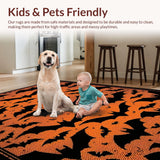 Ultra Soft Area Rug, Non Slip, Stain Resistant, Washable Area Rugs for Living Room, Bedroom, Playful Halloween Character Design(Orange)