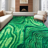 Ultra Soft Area Rug, Non Slip, Stain Resistant, Washable Area Rugs for Living Room, Bedroom, Contemporary Green Abstract Vibes(Green)