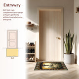 Ultra Soft Area Rug, Non Slip, Stain Resistant, Washable Area Rugs for Living Room, Bedroom, Luxurious Gold and Black Elements(Gold)