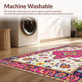 Ultra Soft Area Rug, Non Slip, Stain Resistant, Washable Area Rugs for Living Room, Bedroom, Vibrant Abstract Textured Motif(White)