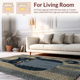Ultra Soft Area Rug, Non Slip, Stain Resistant, Washable Area Rugs for Living Room, Bedroom, Cute Cat Bathroom Shag Rug for Kids(Gray)